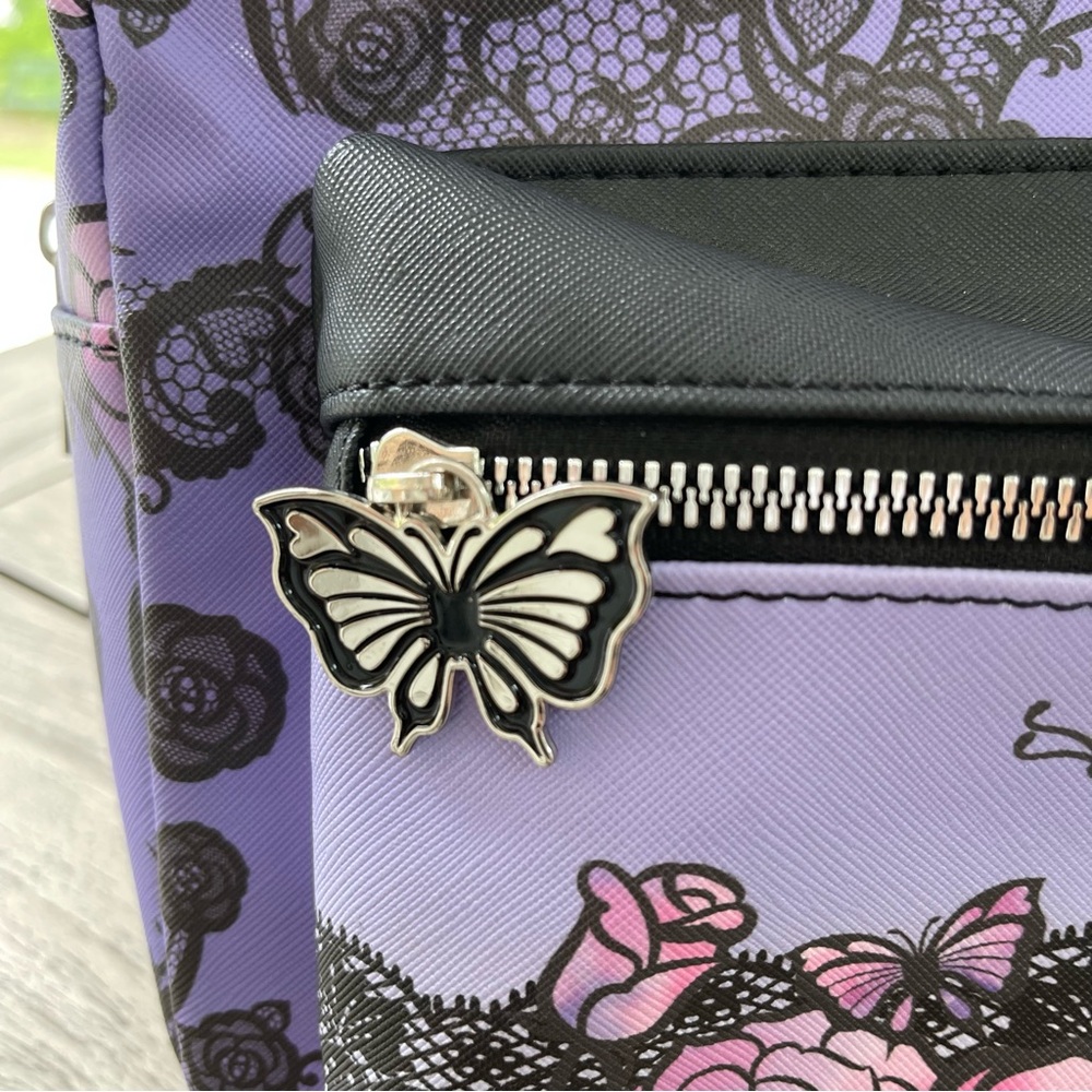 Sanrio Kuromi Purple and Pink Floral Mini Backpack - Picture 4 of 8